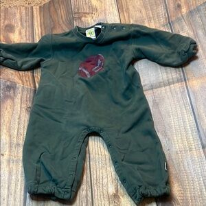 2nd Step Vintage Green Baby Onesie with Football Design size 24mos